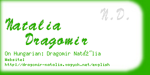 natalia dragomir business card